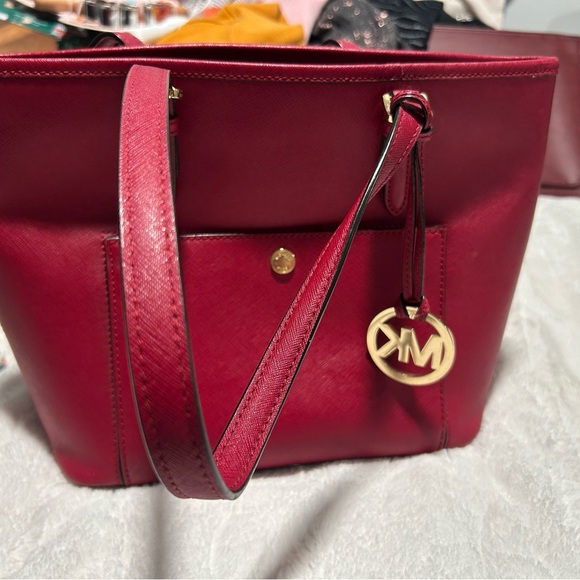 Michael Kors Burgundy Tote Bag - Picture 1 of 11